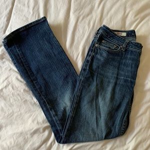 𝅺BANANA Republic Classic Boot Cut Dark Wash Blue Jeans Stretch Size 4 (914)